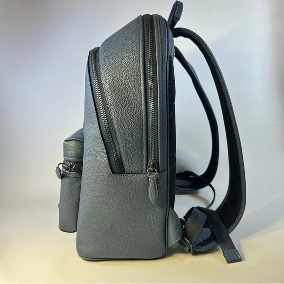 NEW Coach Charter Leather Backpack in Dark Denim Blue - Picture 8 of 13